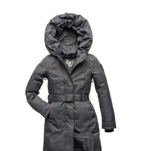 Women's Gray Hooded Puffer Coat